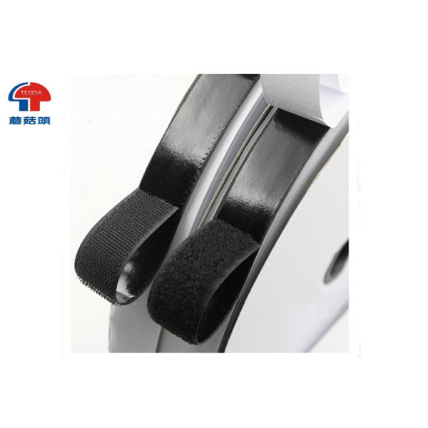 Black Self stick Hook and Loop Tape , touch tape hook and loop 1 inch custom shape