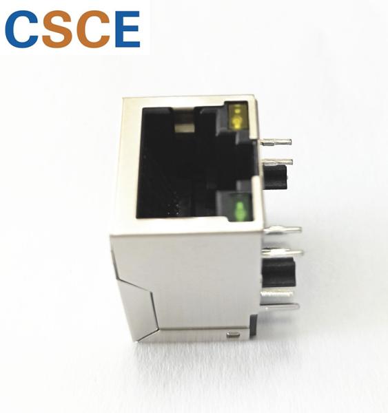 Quality HR911105A 1*1 100-Base Magnetic RJ45 Jack With Shielded Tab Down Latch for sale