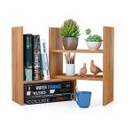 Adjustable Desktop Bamboo Display Shelf Rack Multipurpose
