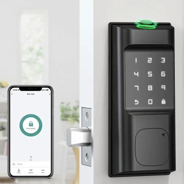 Digital Code Deadbolt Door Lock Tuya Access Smart Fingerprint IC Card Unlock