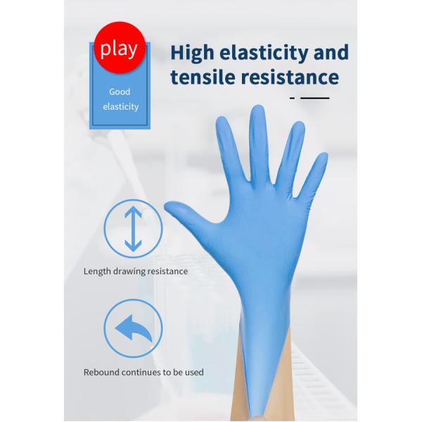 Puncture Proof S M L XL Blue Medical Nitrile Gloves Alkali Resistance