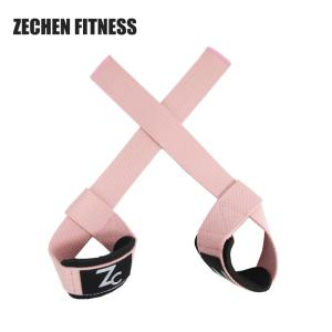 China Cotton Weightlifting Wrist Straps Olympic Wraps Custom Pink  Adjustable on sale