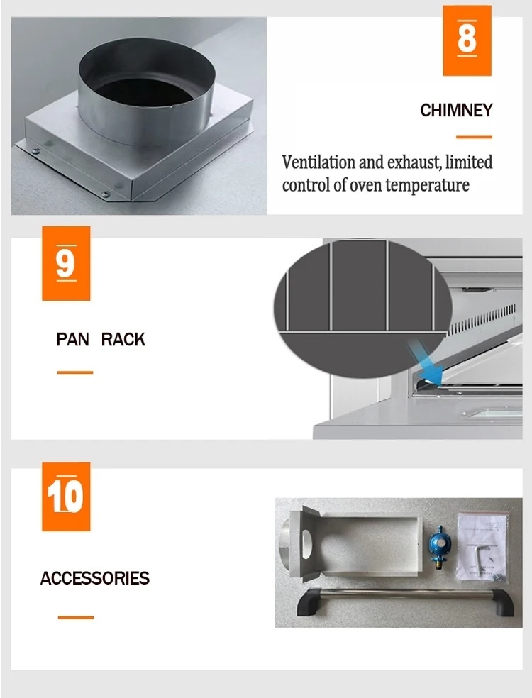 Multi-Functional Liquid Propane Gas LPG Baking Bakery Equipment Oven with High Burn Efficiency