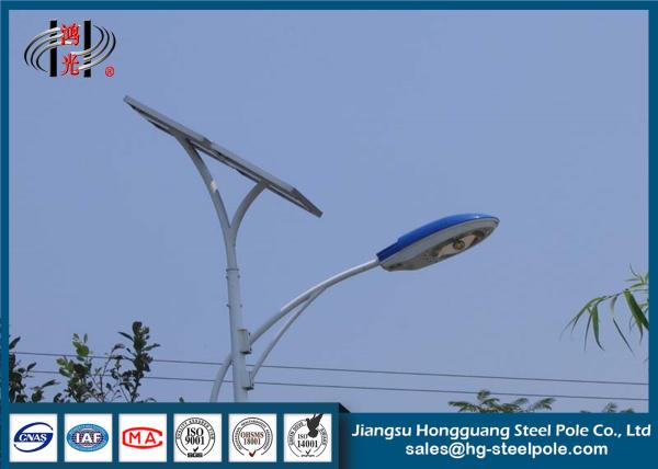 Quality Energy Saving Lamp Post with Solar Panel Powder Coated for Street Lighting for sale