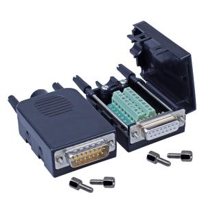 Buy cheap DB15 D Sub 15 Pin Dual Row Connectors to Terminal Blocks Adapter with housing product