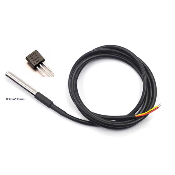 Length cylindrical 30mm IP68 waterproof DS18B20 Digital temperature sensor Cold storage temperature sensor pt100 heat sensor
