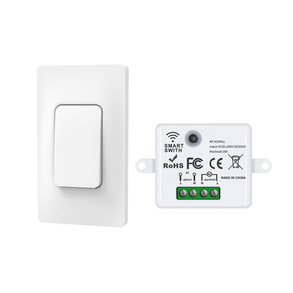 Quality 433Mhz Self Powered Wireless Switch Remote Light Switch Waterproof Wall Panel for sale