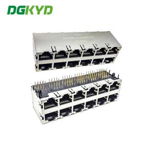 Buy cheap DGKYD59212688DE3A1DB4C048 Multi-Port RJ45 Stacked Ethernet Socket 2X6 product