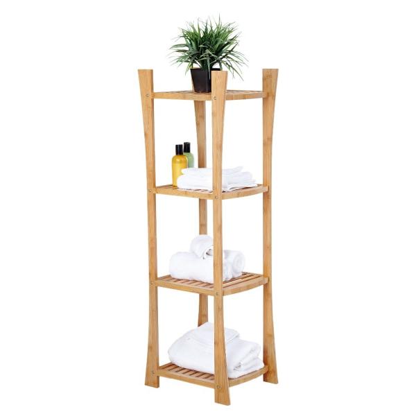 Quality bamboo shelf unit bathroom towel shelf for sale