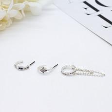 Buy cheap Silver Suit Diamond Cartilage Hoop Earrings Princess Cut Diamond Stud Earrings product