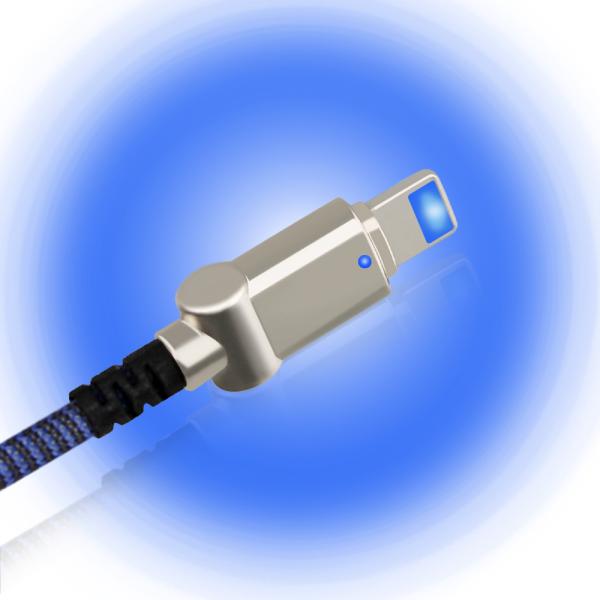 LED Iphone Charging Cord Adapter Usb Ipad Rapid Charging Blue Color 8 Pin