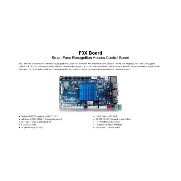 Multiple I/O and expansion Face Recognition Access Control Board for 1080p FHD decoding support