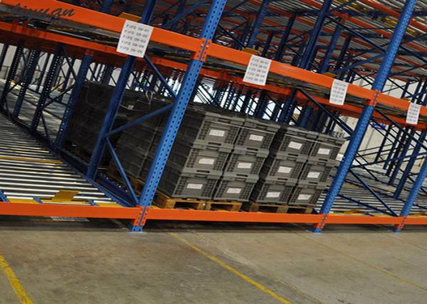 Quality Gravity Adjustable Pallet Racking System , Pallet Flow Rack Storage Systems for sale