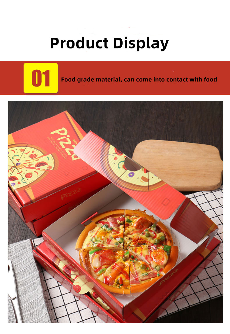 Custom Printed Pizza Slice Boxes Reusable Paperboard Container
