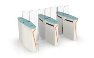Airport Security Sliding Turnstile Electronic Access Control Card Reader Facial Recognition