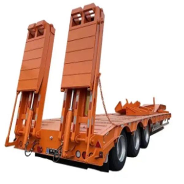Quality High Stability And High Security Tri Axle Multi Axle 50ton Payload Low Bed  Lowboy Semi Trailer For Agricultural Machine for sale