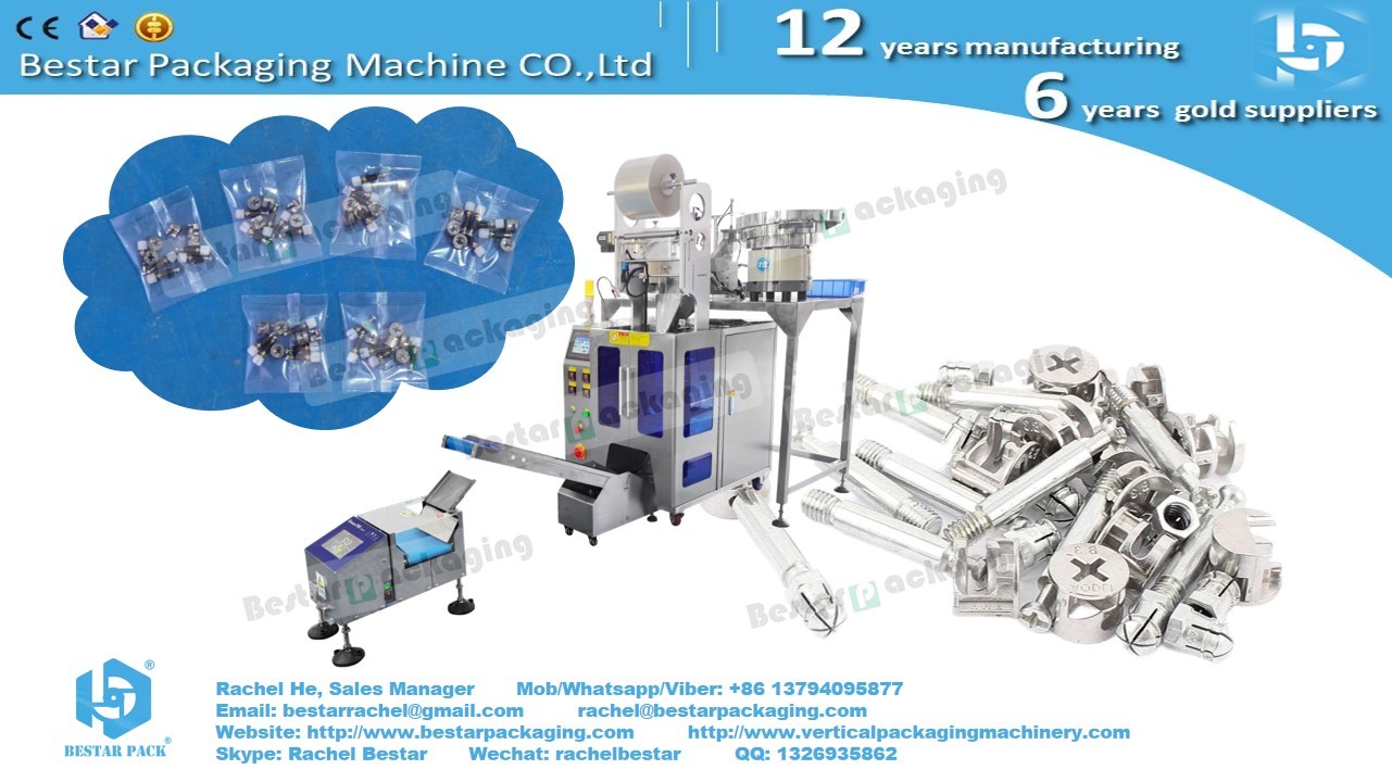 Cam lock screw hardware fittings automatic counting packaging machine with manual feeding table