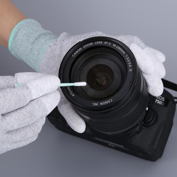 TX743B Micro Cotton Swabs Stick , Fabric Swabs White Head Green Stick