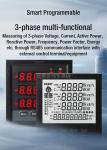 AC 1A 5A Digital Multifunction Meter , 380/400V 3 Phase Power Meter RS485