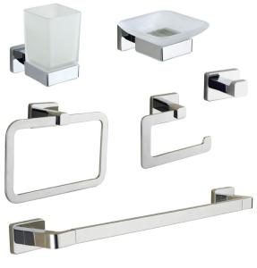 China 6 Piece Bathroom Hardware Accessories Set Chrome PVD Gold Bath Hardware Set on sale