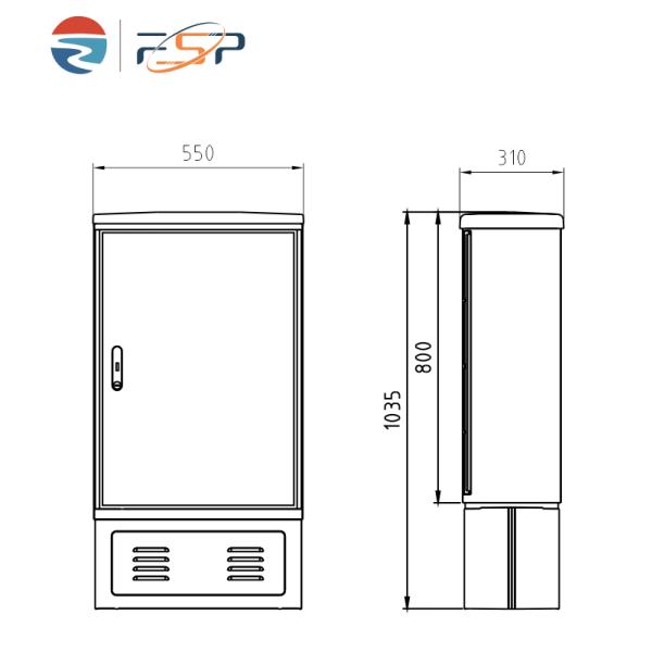 FDC 96A IP65 SMC Outdoor Fiber Distribution Cabinet for FTTH FTTX 1035 * 550 * 310 mm