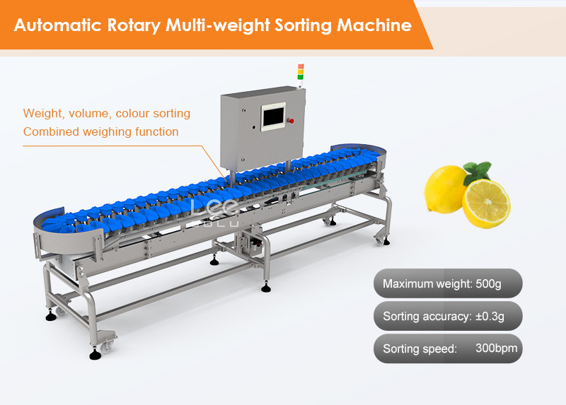 Easy Operation Tray Type Apple Lemon Peach Orange Kiwi Mango Avocado Fruit Grader Sorting Machine