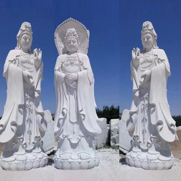 Quality Guanyin Ancient Chinese Stone Statue 2m China Marble Sculpture Figues for sale