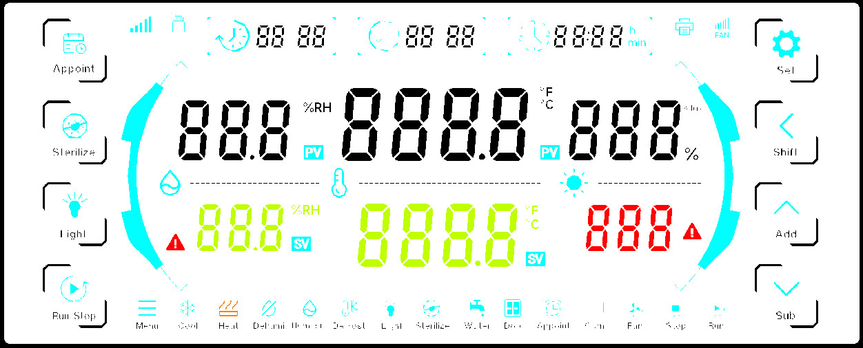 Customized PIN Connector Intelligent Drying Oven IN 7 Segment LCM LCD Display