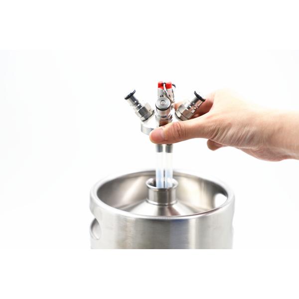Five Clover Ball Lock Mini Keg , 18/8 Stainless Steel Ball Lock Tapping Head