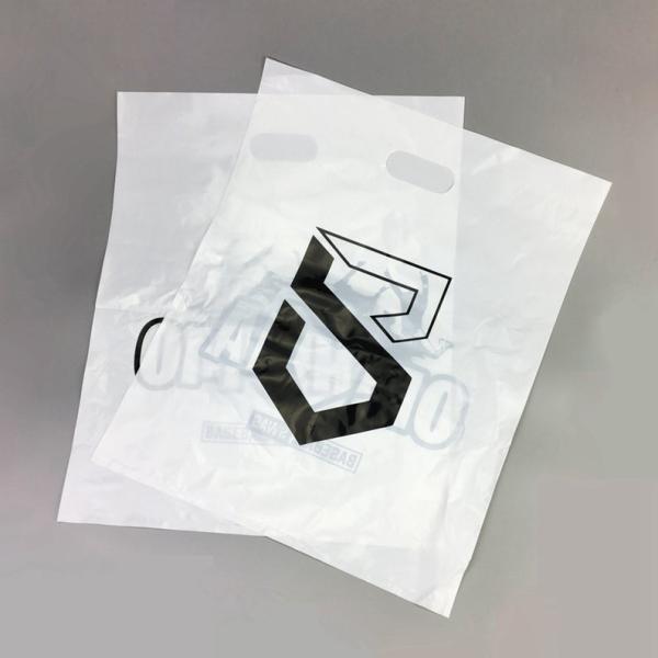14x17 White Black Die-cut handle mailing bag, Plastic carry Bags, Gift Bags, Glossy Bags, , Bags with your own logo