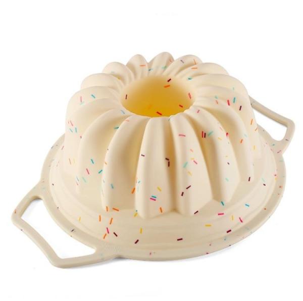 Quality Non Stick Fluted Mini Cake Silicone Mold With Sturdy Handle for sale
