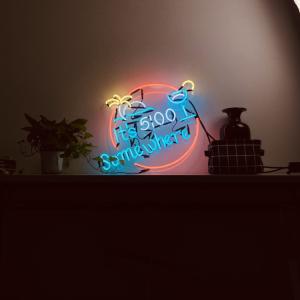 China Acrylic Customized Neon Light Box Sign Pink Cocktail Waterproof on sale