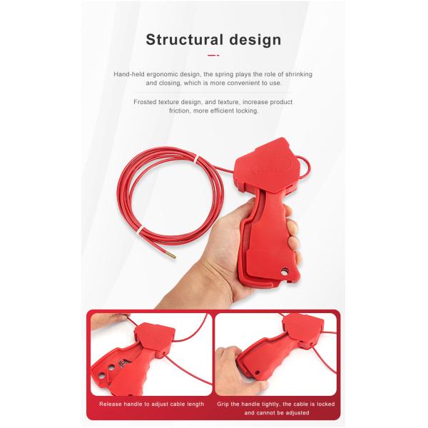 Cable Lockout with 1.8m stainless steel adjustable cable for Industrial unusual devices energy isolation