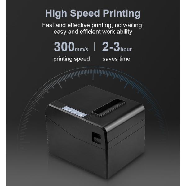 Auto Cutter 80mm 3 Inch Thermal Receipt Printer USB Bluetooth LAN Interface Desktop