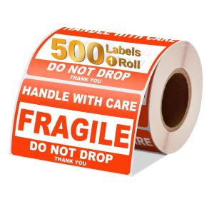 Buy cheap Recyclable Fragile Label THIS SIDE UP Shipping Warning Sticker Roll product