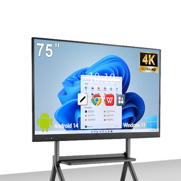 Quality 65 75 86 4K Interactive Smart Board 4gb Ram 32gb Rom Android 11 Electronic Whiteboard for sale