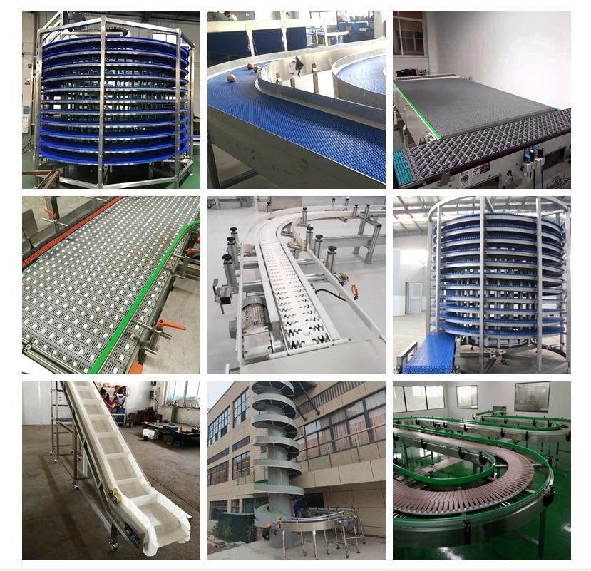 Chain Plate Conveyor with 90 Degree Turning Used in Small Workshop