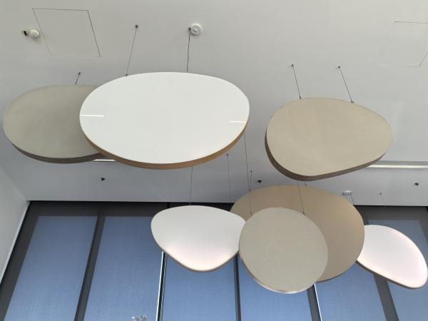 Quality Opea Area Office Irregular Customized Shape Microperforated Acoustic Ceiling Tiles Panels for sale