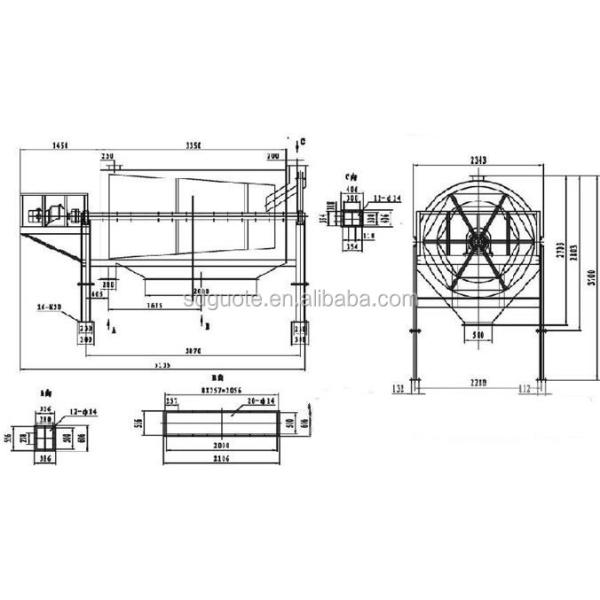 2-500mesh Mesh Size Rotary Gold Trommel Screen for Sand and Gravel Drum Screening