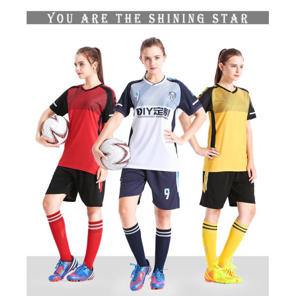 Women's soccer wear Sports suit Customized logo girls short sleeve primary and middle school students match training team jersey