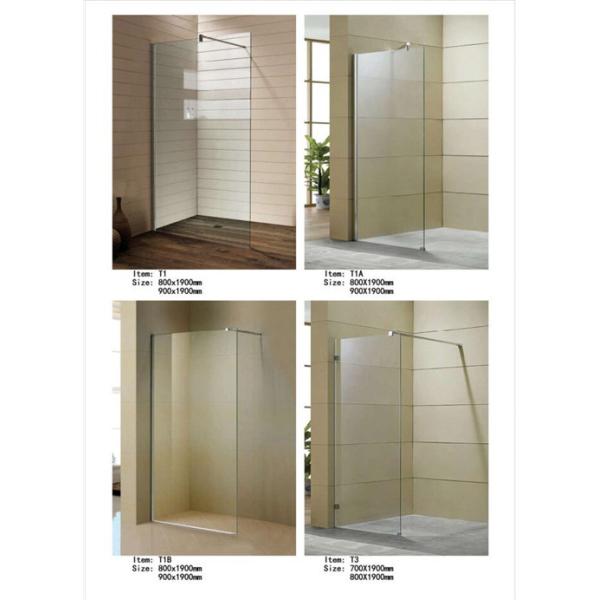 Easy Install Walk In Shower Screen , Frameless Glass Shower Screen With Support Bar