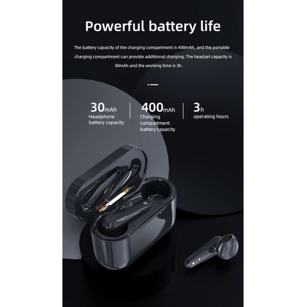 Real Battery Display BT 5.0 2h Lightweight Bluetooth Earbuds