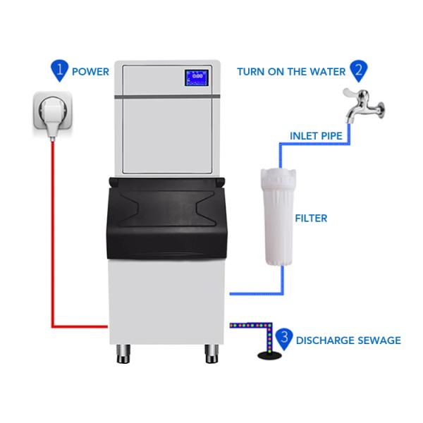 NO App-Controlled 500kg Stainless Steel Ice Cube Maker for Business Food Beverage Shop Automatic Ice Block Making Machine