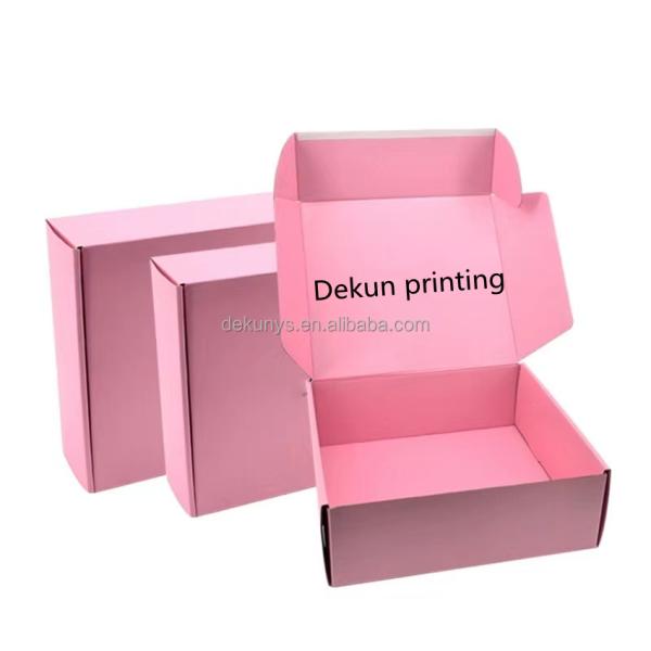 Embossed E-Flute Pink Kraft Corrugated Mailers Boxes In Bulk For Shoes clothing