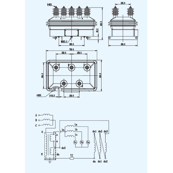 12kv Outdoor MV Voltage Transformer Single Phrase 50 / 60hz