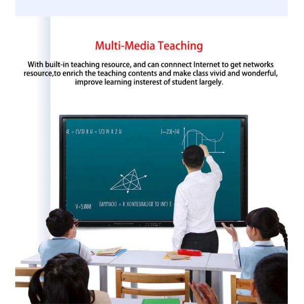 Narrow Frame Interactive Flat Panel 75 Inch Multi Touch Screen