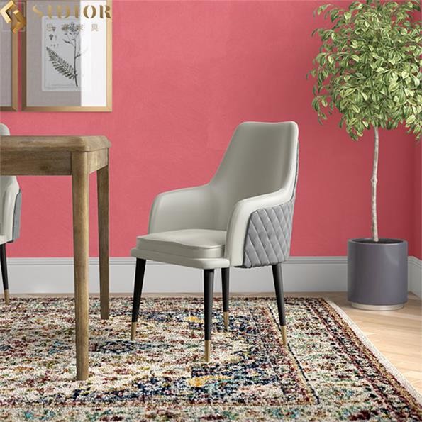 American Style 81cm High Back Faux Leather Dining Chairs With Chrome Legs