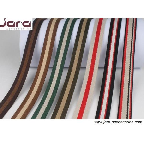 Mixed Colors Polyester Webbing Belt Stripe Tape / Plate Clip Buckle Available