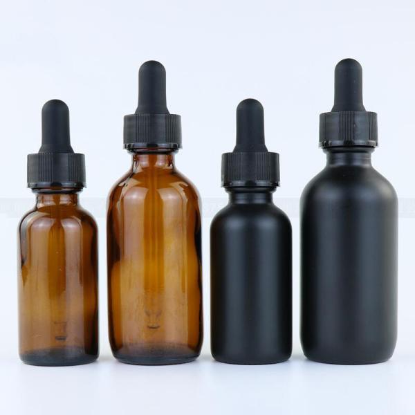 Industrial Cosmetic Elegant 30ml 50ml 1oz 2oz Green Empty Oil Serum Dropper Bottles with Box Customize Unique Cone Shape