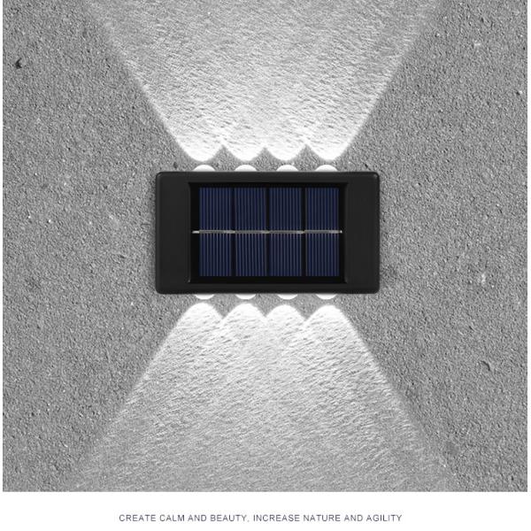 Glowing Waterproof Atmosphere Wall Light 600mah Solar LED Outdoor Decorative Garden
